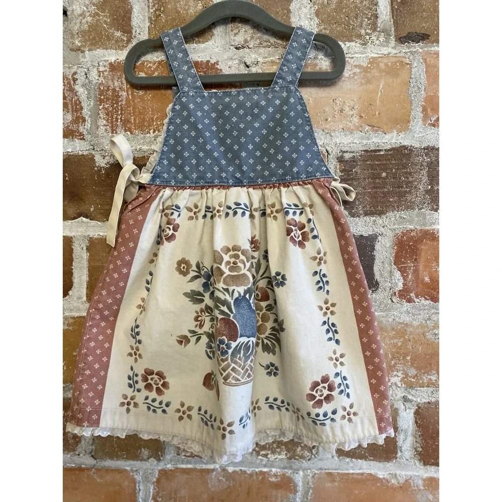 Ellen Miklas Sundress Girl's Dress Vintage Boho Heart Prairie Cottage-core Sz 4